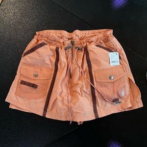 Free People Orange Skirt with Brown Accents